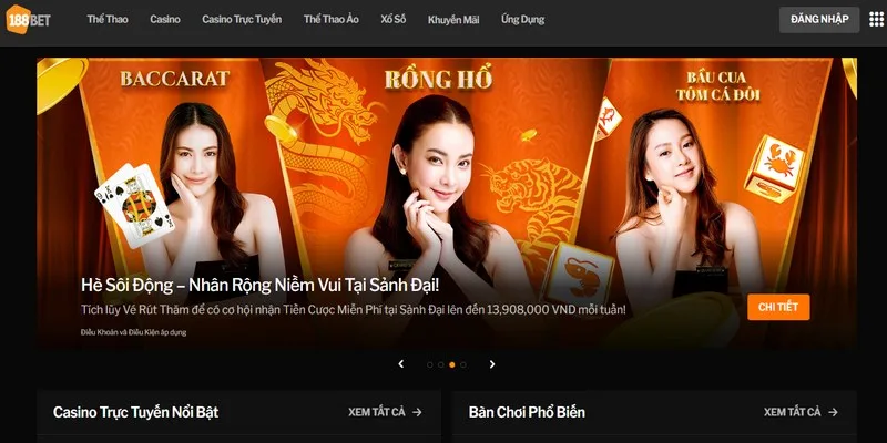 Đa dạng slots game hấp dẫn tại 188bet